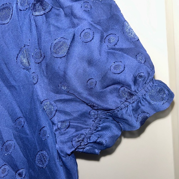 NWT Elegant Navy Blue Dress with Polka Dots size petite small - Picture 6 of 10